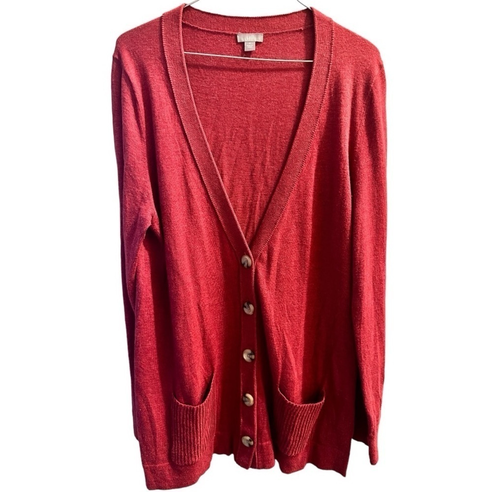 J. Jill Red Button Cardigan Size Medium